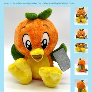 Disney ParksDisney Parks Orange Bird Big Feet Foot 10" Plush Scented Toy NWT